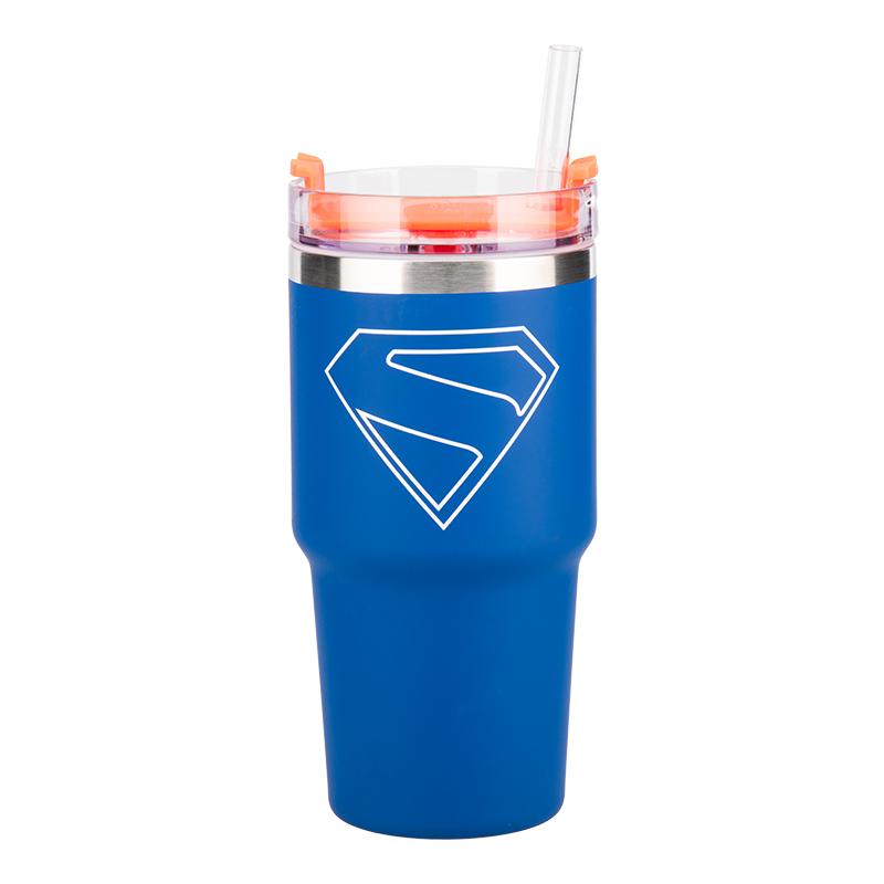 Kubek termiczny DC Comics Superman z pokrywką i słomką