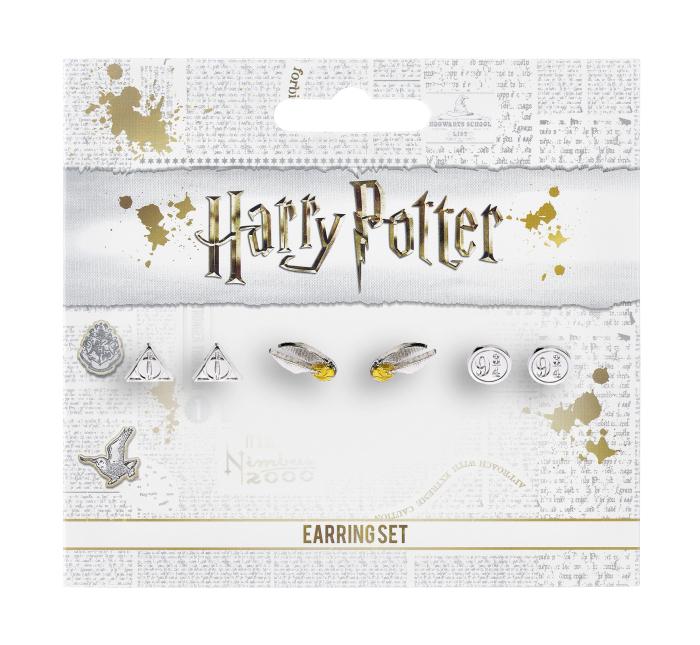 Kolczyki Harry Potter Złoty Znicz Insygnia Śmierci Peron 9 3/4