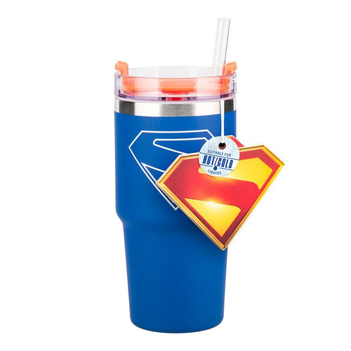 Kubek termiczny DC Comics Superman z pokrywką i słomką