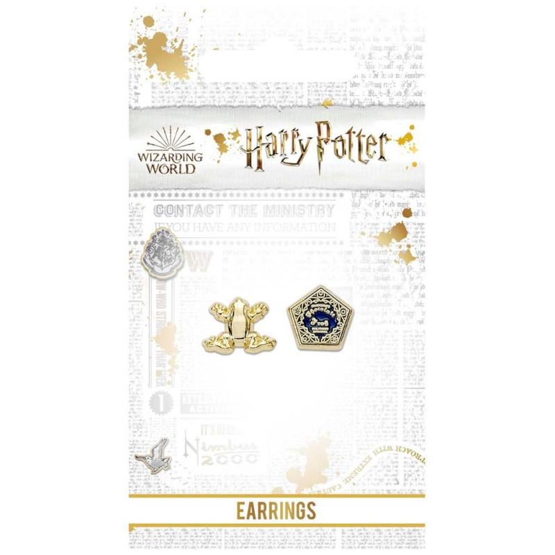 Kolczyki Harry Potter Czekoladowa Żaba i Pudełko Pozłacane