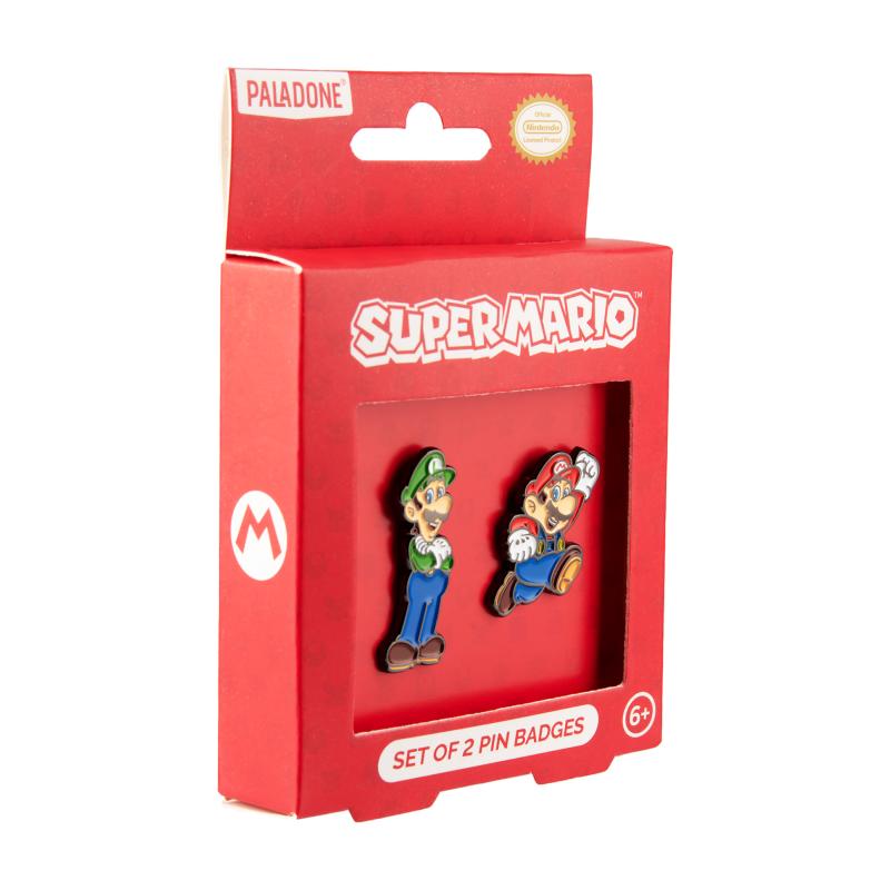 Przypinki Super Mario Mario i Luigi zestaw 2 szt