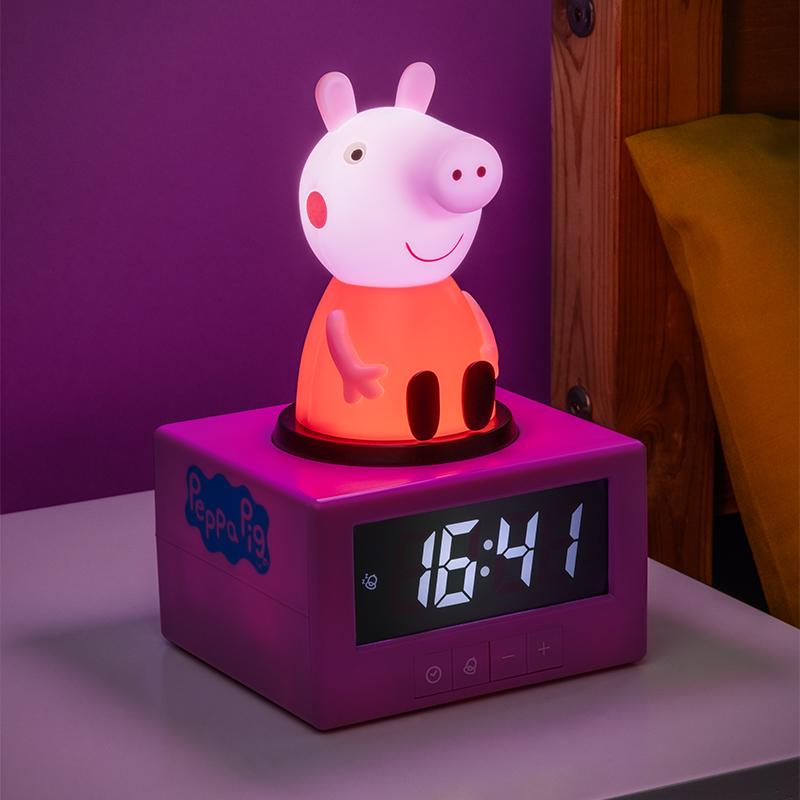 Budzik Świnka Peppa z lampką i piosenką