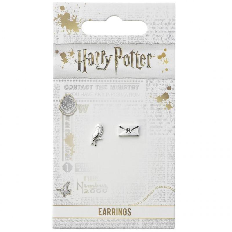 Kolczyki Harry Potter Hedwiga i list posrebrzane