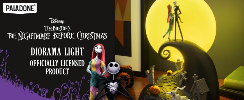 Lampka Diorama Miasteczko Halloween Jack Skellington i Sally