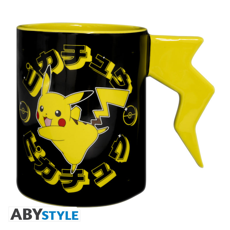 Kubek 3D Pokémon z motywem handle Pikachu lightening bolt