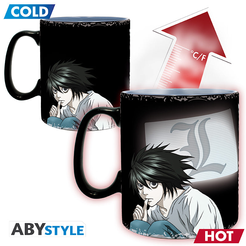 Kubek zmieniający kolor Death Note z motywem Kira & L — ujęcie 2