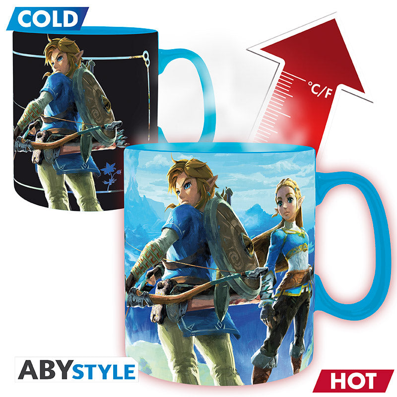Kubek zmieniający kolor The Legend of Zelda z motywem THE LEGEND OFZELDA Breath the Wild