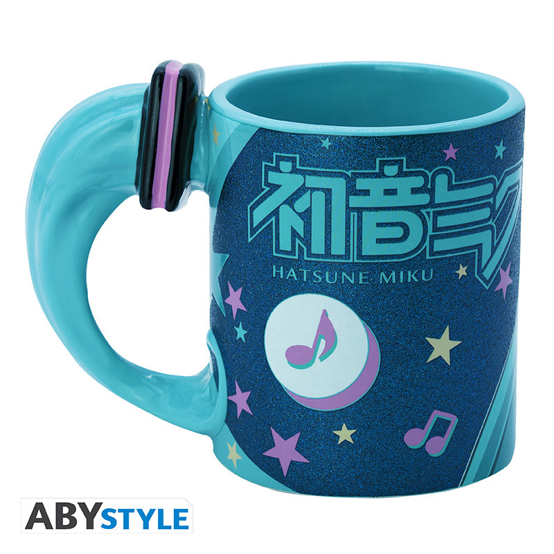 Kubek 3D Hatsune Miku z motywem handle Miku — ujęcie 3