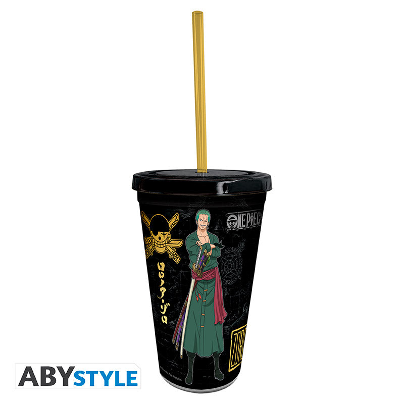 Kubek termiczny ze słomką One Piece z motywem Luffy & Zoro — ujęcie 3