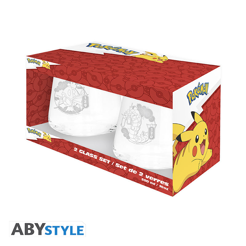 Zestaw 2 szklanek Pokémon z motywem Magikarp & Gyarados