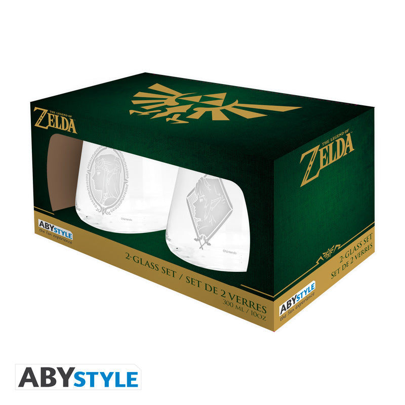Zestaw 2 szklanek The Legend of Zelda z motywem & Link