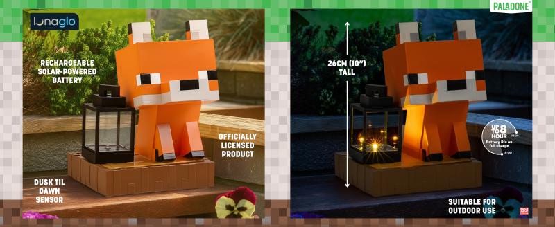 Lampka solarna Minecraft Lis z lampionem