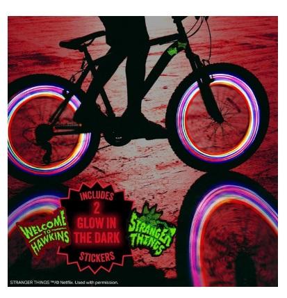 Lampki rowerowe LED Stranger Things 5 zestaw z naklejkami — shot 3