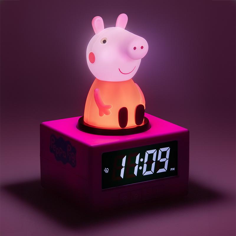 Budzik Świnka Peppa z lampką i piosenką