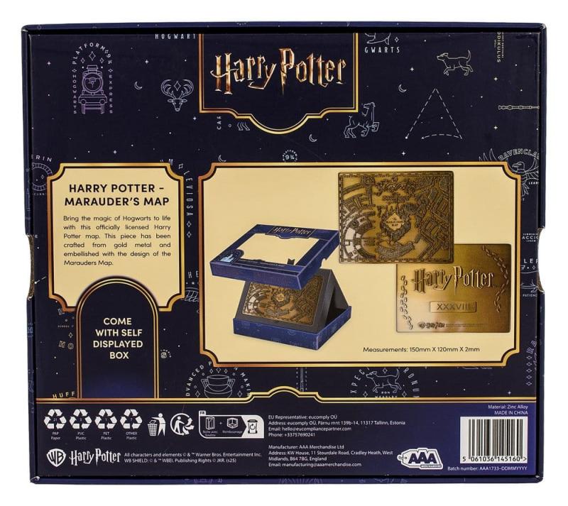 Ozdoba Harry Potter Mapa Huncwotów metalowa replika