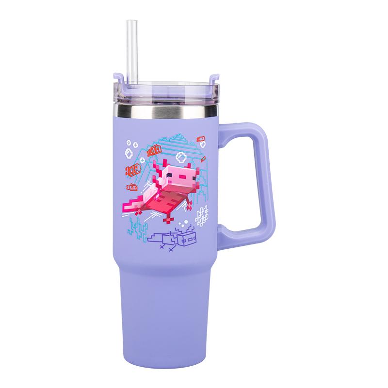 Kubek termiczny Minecraft ze słomką fioletowy — shot 2