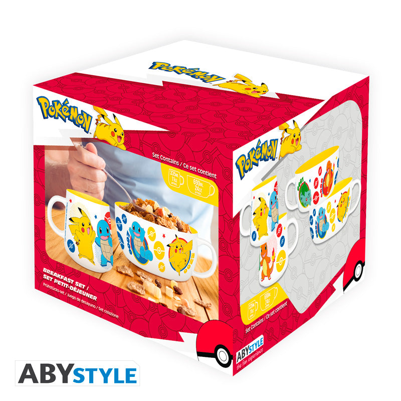 Zestaw śniadaniowy Pokémon z motywem Pikachu & Kanto Starters — ujęcie 4