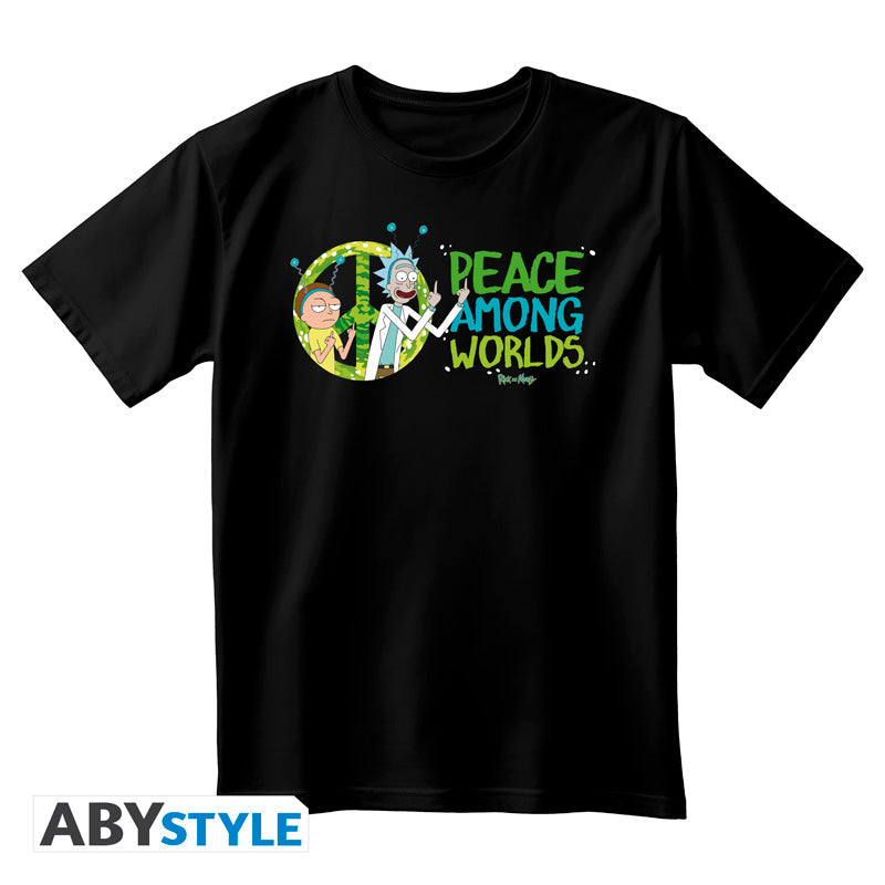 Koszulka Rick and Morty z motywem Peace Among Worlds