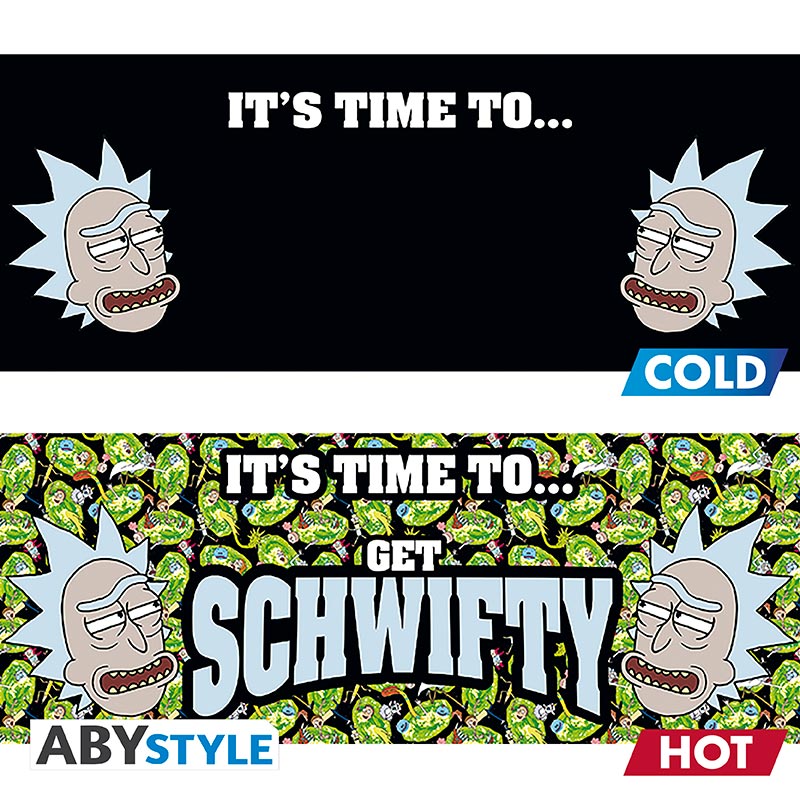 Kubek zmieniający kolor Rick and Morty z motywem Get Schwifty, ujęcie 4