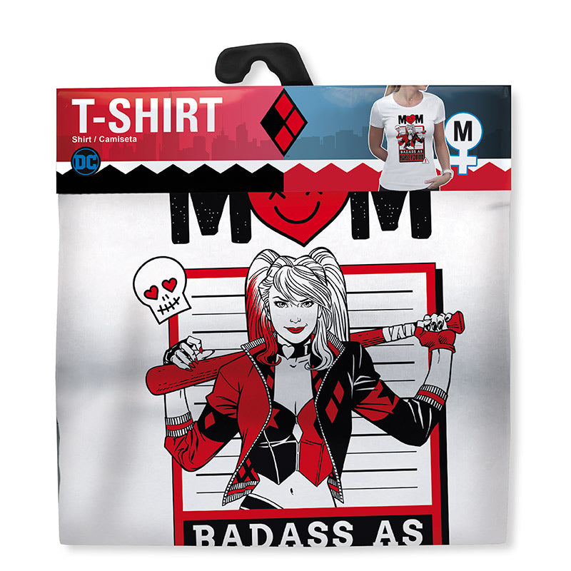 Koszulka DC Comics z motywem napis Mom Badass as Harley Quinn, ujęcie 5
