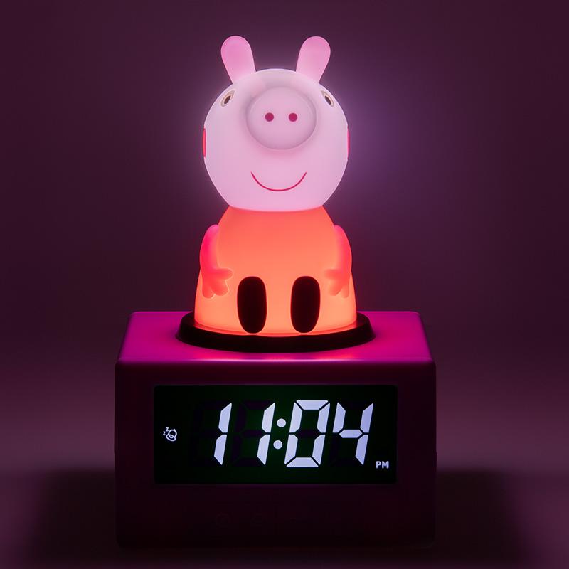 Budzik Świnka Peppa z lampką i piosenką
